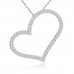 1.53 ct Round Cut Diamond Heart Shape Pendant Necklace (G Color SI-1 Clarity) in 14 kt White Gold